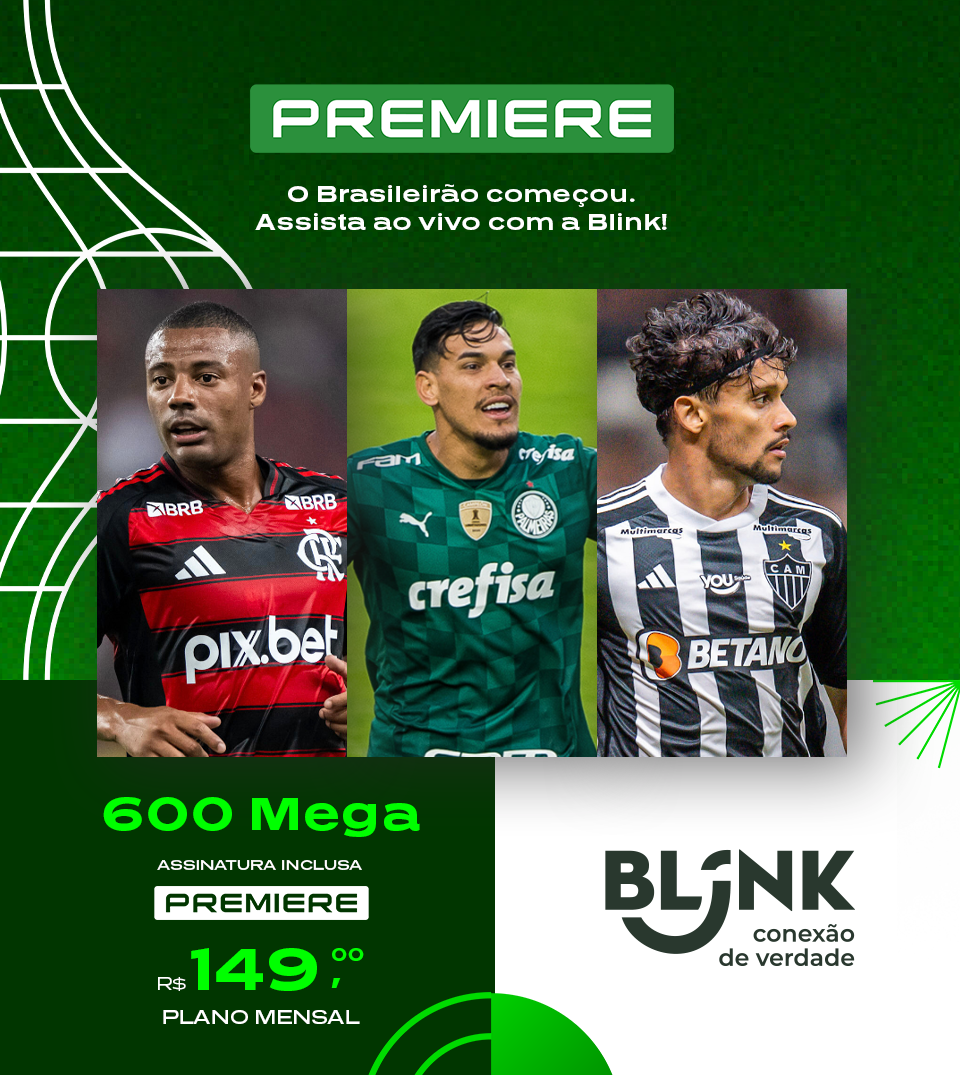 Blink Premiere - 600 Mega por R$ 149,00. Blink, conexão de verdade